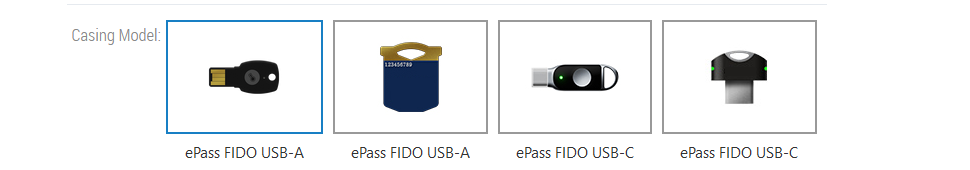 ePass FIDO Security Key A4B/K10/K39/K28: ePass FIDO for FIDO U2F & FIDO2 & HOTP & TOTP, USB-A / USB-C